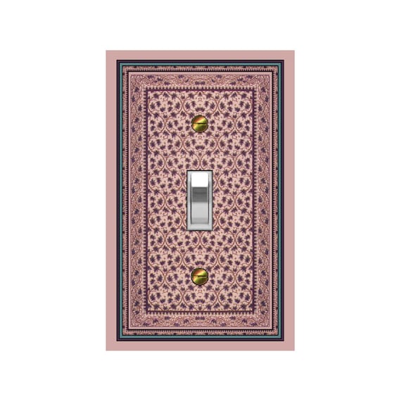 1207B Flat Image of Faux Floral Persian Rug ~ Mrs Butler Unique Switchplates ~ Use Drop Downs Below ~ See 1207A Libra on this Background