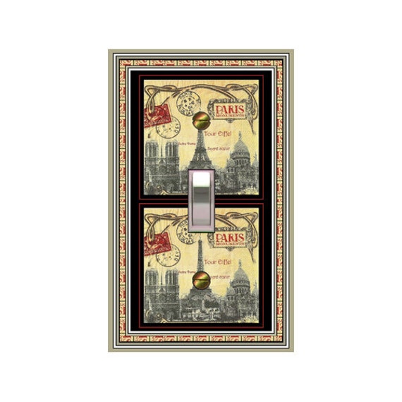 0294x- Travel to Paris light switch plate cover - mrs butler switchplates - choose sizes / prices from drop down box
