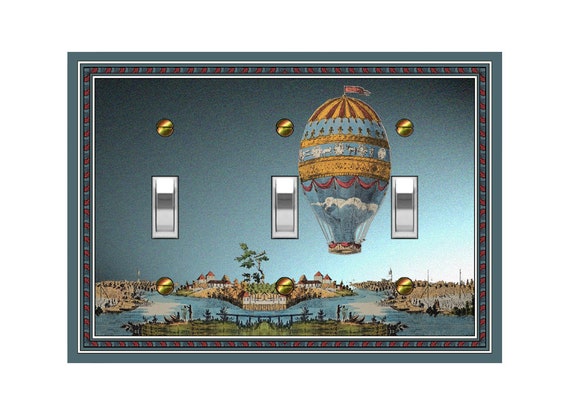 0261X Vintage Colorful Aerostatic Hot Air Balloon ~ Mrs Butler Unique Switchplate Cover ~ Use Drop Down Box Below ~See Other Hot Air Balloon