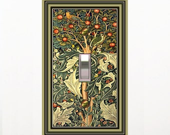 0520X Art Nouveau Morris Image Tree of Life Tapestry Woodpecker Birds Apples Fruit~ Mrs Butler Unique Switchplate Cover ~Use Drop Down Boxes