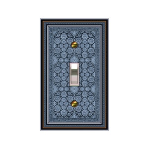 0422B Image of Traditional Persian Rug Traditional Design Blue ~ Mrs Butler Unique Switchplate Cover ~ Use Drop Down Box Below ~ See 0422A