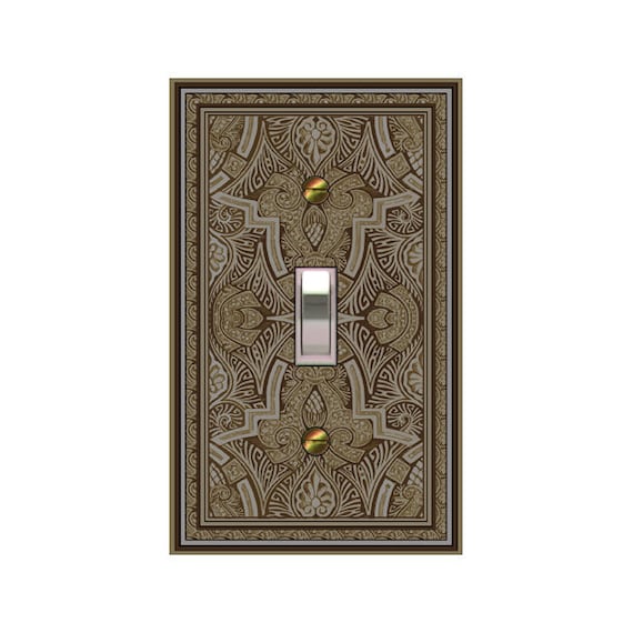 0425B Unique Design Leaf-Inspired Accents Taupe Gray Brown Tan ~ Mrs Butler Unique Switchplates ~ Use Drop Downs ~ See 0425A on This Design