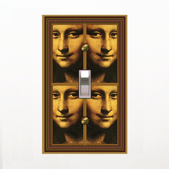 0721B da Vinci, Mona Lisa in Small Tiles ~ Mrs Butler Unique Switchplate Design ~ Use Drop Down Boxes Below ~ See 0721A & 0721C Variations
