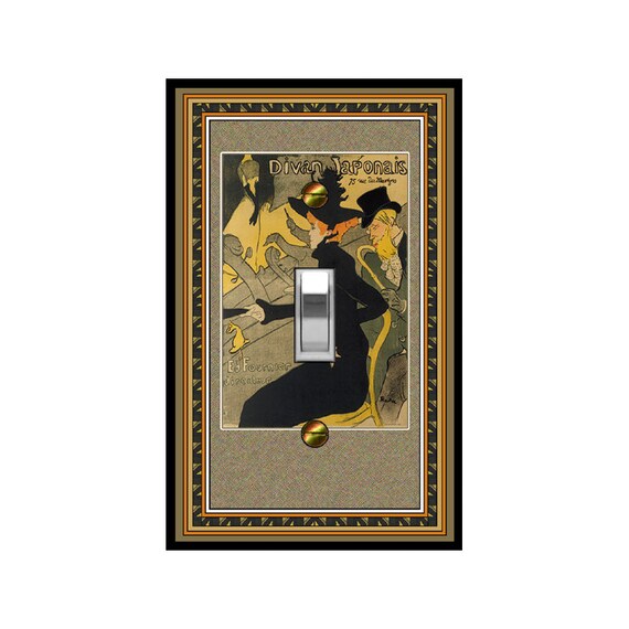 0159X Toulouse-Lautrec, Le Divan Japonais Vintage Paris Cafe Concert Ad ~ Mrs Butler Unique Switchplate Cover ~ Use Drop Down Boxes Below