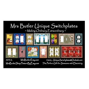 0585X Vintage Retro Mermaid Combing Hair, Fish, Bubbles Cartoon Design Mrs Butler Unique Switchplate Cover Use Drop Down Boxes Below image 4