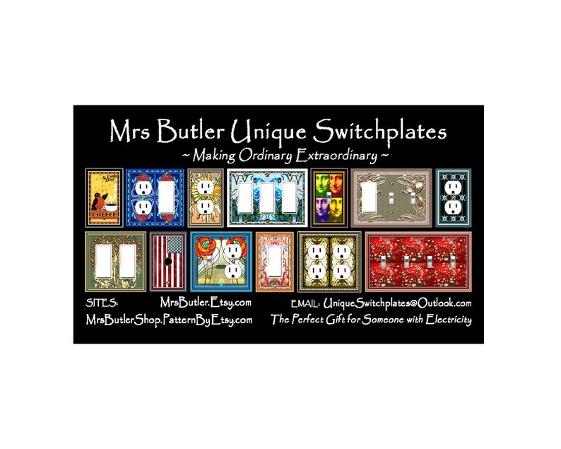 0585X Vintage Retro Mermaid Combing Hair, Fish, Bubbles Cartoon Design Mrs Butler Unique Switchplate Cover Use Drop Down Boxes Below image 4