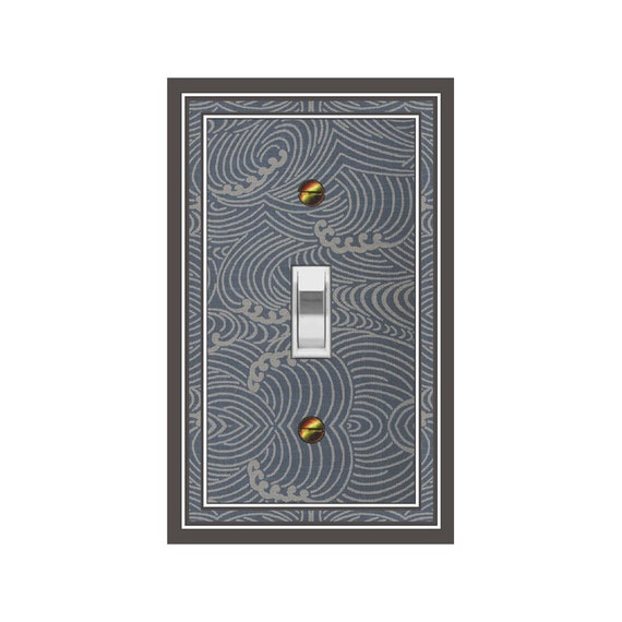 1668B Flat Image of Asian Ocean Wave Design Tapestry ~ Mrs Butler Unique Switchplate Cover ~ Use Drop Down Boxes Below ~ See 1668A Variation