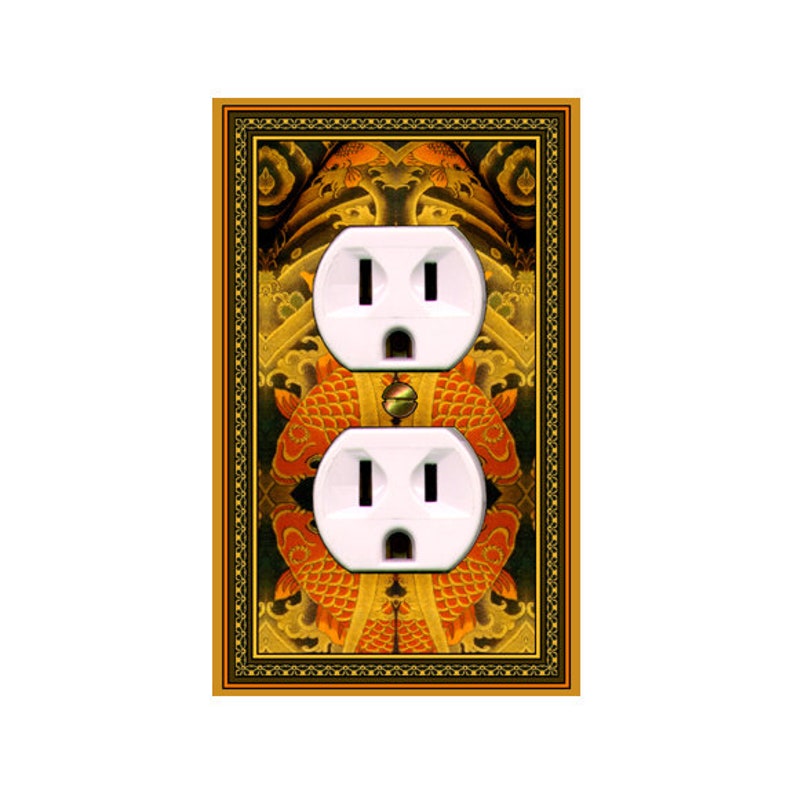 0240X Vibrant Image of Asian Inspired Lucky Feng Shui Carp Fish Tattoo ~ Mrs Butler Unique Switchplate ~ Use Drop Downs Below afbeelding 2