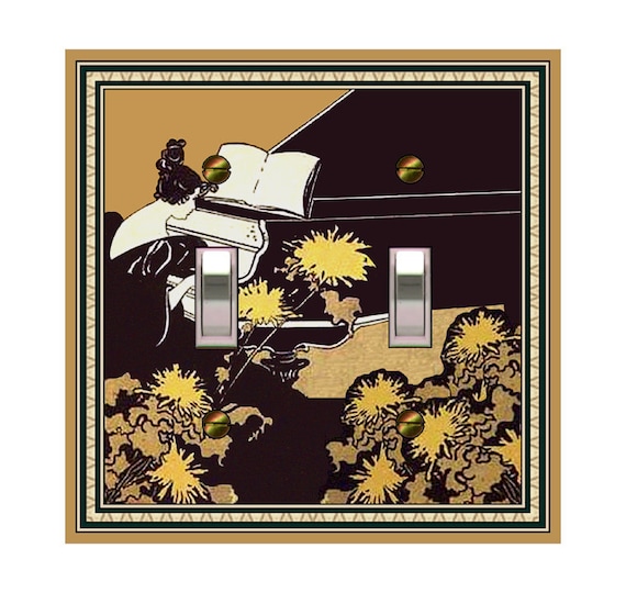 0766X Art Deco Pianist Playing Grand Piano w/ Flowers ~ Mrs Butler Unique Switchplate Cover ~ Use Drop Down Boxes ~ See Other Piano Designs