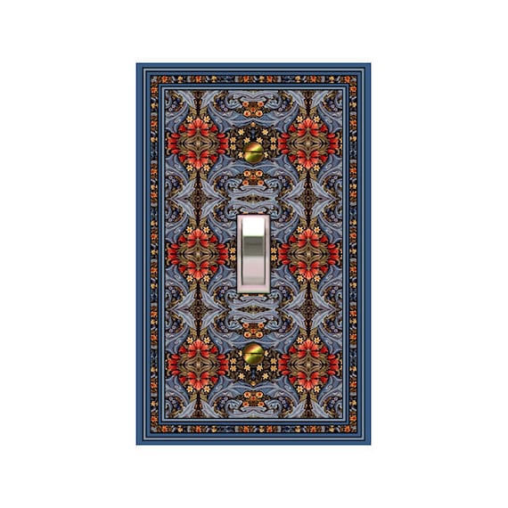 1114B Art Nouveau Wm Morris Vibrant Intricate Flowers ~ Mrs Butler Unique Switchplate Cover ~ Use Drop Down Boxes ~ 1114A on this Background