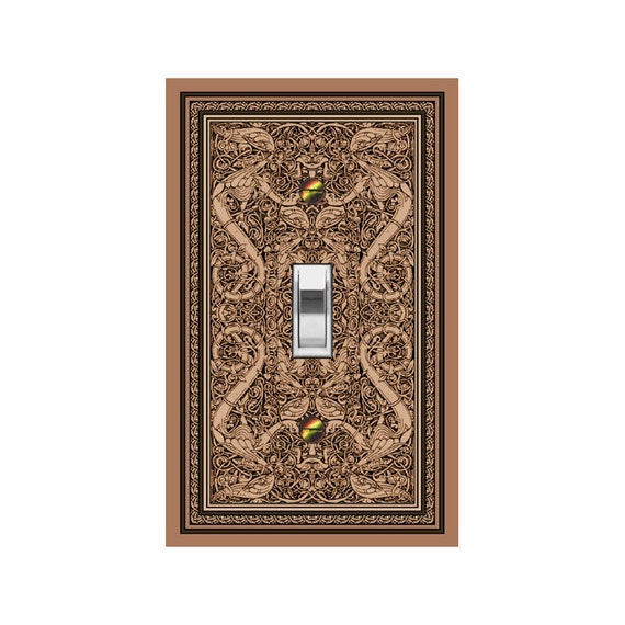 0434B Intricate Abstract Mermaids Angels Celtic Knots Brown Taupe Tan ~ Mrs Butler Unique Switchplate Cover ~ Use Drop Down Box Below