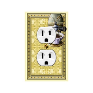 0634A Art Deco Vintage Cappuccino Espresso Coffee Maker ~ Mrs Butler Unique Switchplate Cover ~ Use Drop Down Box ~ 0634B Background