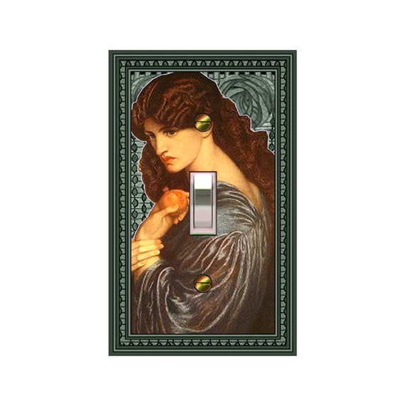 0798A Medieval Rossetti Goddess Proserpine w/ Fruit ~ Mrs Butler Unique Switchplate Cover ~ Use Drop Down Box Below~ 0798B Background Design