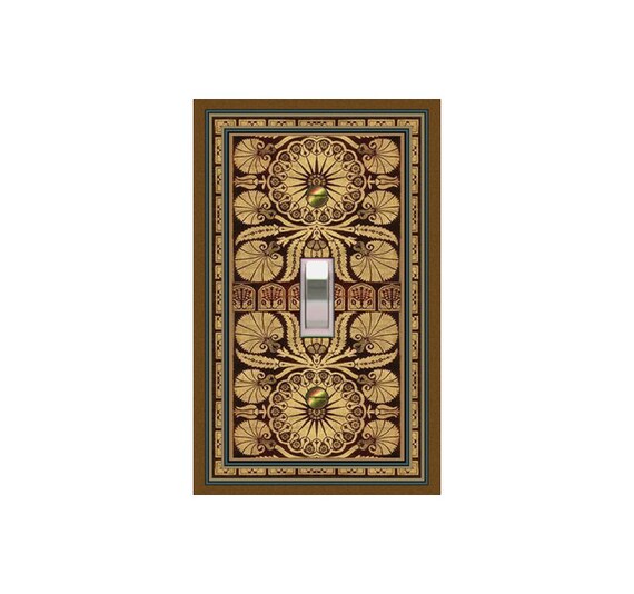 1184X Image of Vintage Floral Game Board Brown Tan Teal ~ Mrs Butler Unique Switchplate Cover ~ Use Drop Down Box Below ~ See Other Games