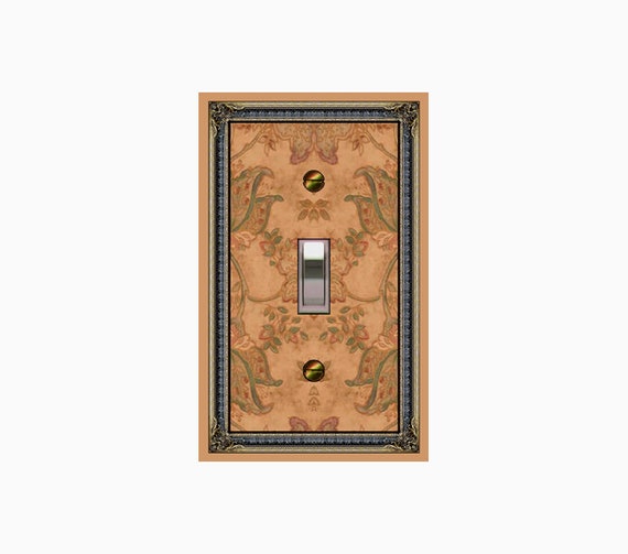0415B Flat Image of Apricot Framed Flowers Floral Design ~ Mrs Butler Unique Switchplate Cover ~ Use Drop Down Box Below ~ See 0415A Crowns