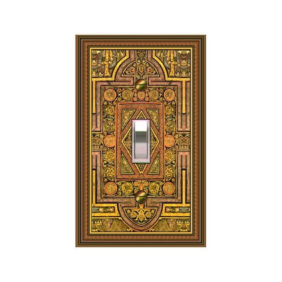0309B Flat Image Intricate Medieval Design ~ Mrs Butler Unique Switchplates ~ Use Drop Downs Below ~ See 0309A Angel on this Bkgd