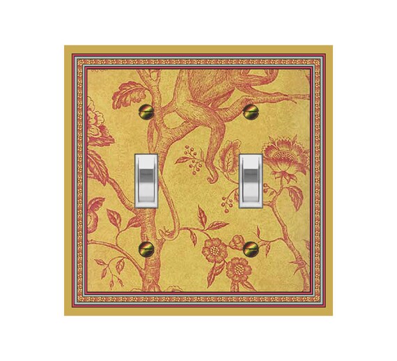 0252B Image of African Cloth Chimp Monkey in Tree Flowers ~ Mrs Butler Unique Switchplate Cover ~ Use Drop Down Box ~ 0252A This Background