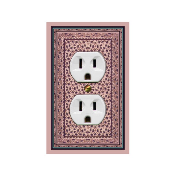 1207B Flat Image of Faux Floral Persian Rug ~ Mrs Butler Unique Switchplates ~ Use Drop Downs Below ~ See 1207A Libra on this Background