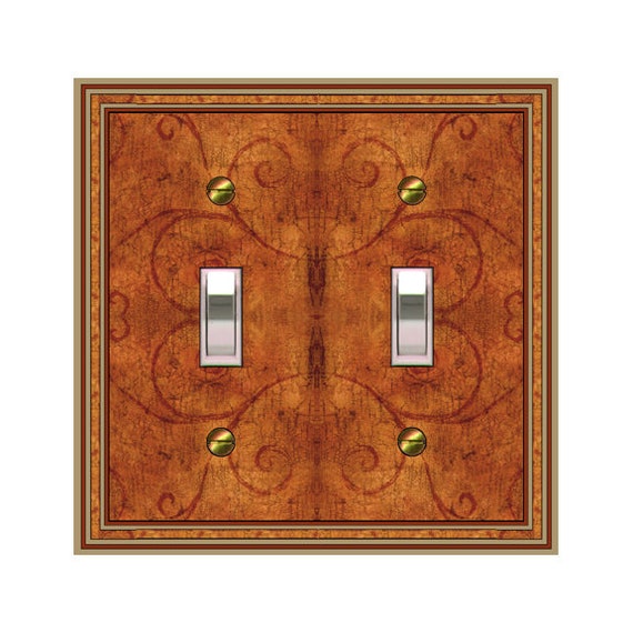 1620X Flat Image Tuscan Inspired Scroll Faux Texture Design ~ Mrs Butler Unique Switchplate Cover ~ Use Drop Down Boxes ~More Tuscan Designs