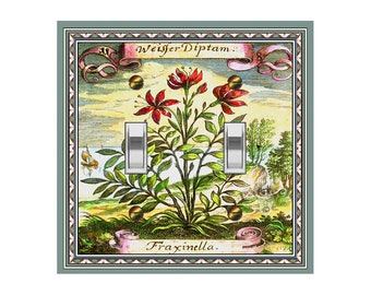 0572X Fraxinella Botanical Colorful Flowers Boat Water Plants Sky ~ Mrs Butler Unique Switchplate Cover ~ Use Drop Down Boxes Below