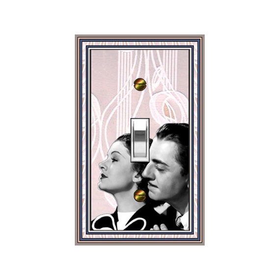 1118A Hollywood 1930's Myrna Loy & Wm Powell 'The Thin Man' Retro Bkgd ~Mrs Butler Unique Switchplate Cover~ Use Drop Downs ~See 1118B Bkgd