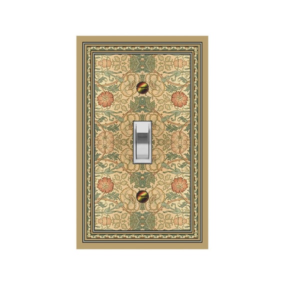0154X Vintage Look Art Nouveau Morris Flowers & Leafy Vines ~ Mrs Butler Unique Switchplate Cover ~ Use Drop Down Boxes ~ Many More Morris