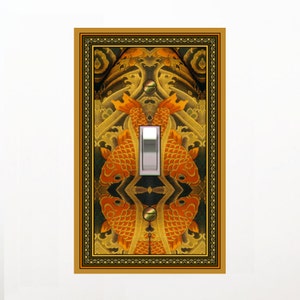 0240X Vibrant Image of Asian Inspired Lucky Feng Shui Carp Fish Tattoo ~ Mrs Butler Unique Switchplate ~ Use Drop Downs Below afbeelding 1