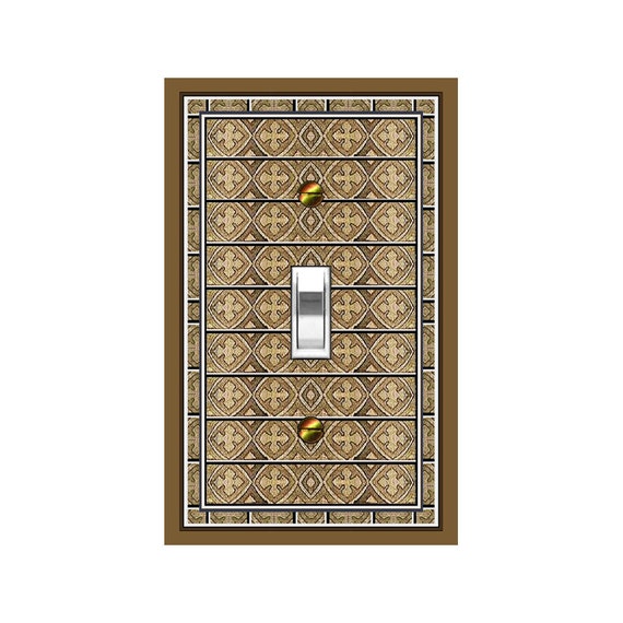 0644B Flat Image of Medieval Faux Tile Design ~ Mrs Butler Unique Switchplate Cover ~ Use Drop Down Boxes ~ See 0644A on This Background