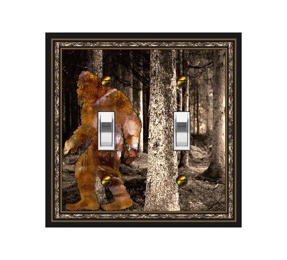 0699B Bigfoot on a Black Night Sasquatch, Yeti in the Forest / Woods ~ Mrs Butler Unique Switchplate Cover - Use Drop Down Boxes ~ See 0699X
