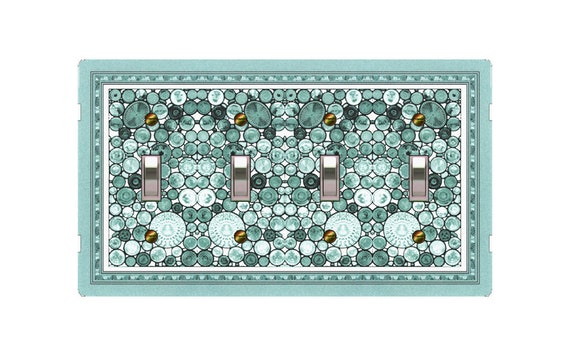1185D Flat Image of Aqua Teal Faux Glass Orbs ~ Mrs Butler Unique Switchplate Cover ~ Use Drop Down Box Below ~ See 1185 Other Color ORBS