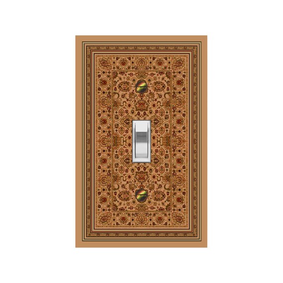 1154B Flat Image Traditional Floral Persian Rug ~ Mrs Butler Unique Switchplate Cover ~ Use Drop Down Boxes ~ See 1154A on this Background