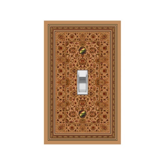 1154B Flat Image Traditional Floral Persian Rug ~ Mrs Butler Unique Switchplate Cover ~ Use Drop Down Boxes ~ See 1154A on this Background