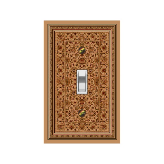 1154B Flat Image Traditional Floral Persian Rug ~ Mrs Butler Unique Switchplate Cover ~ Use Drop Down Boxes ~ See 1154A on this Background