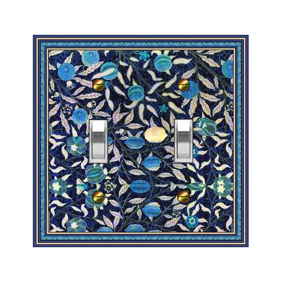 1454X Art Nouveau Wm Morris Peaches & Lemon Tree Design INVERTED Dark ~ Mrs Butler Unique Switchplates ~ Use Drop Downs ~ See Morris Designs
