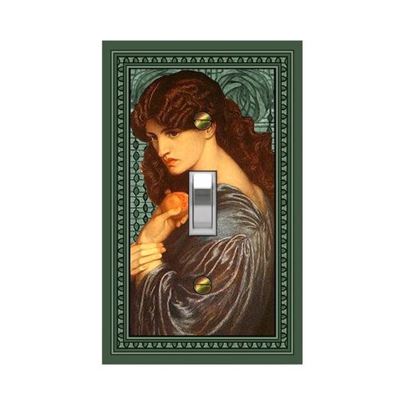 0798A Medieval Rossetti Goddess Proserpine w/ Fruit ~ Mrs Butler Unique Switchplate Cover ~ Use Drop Down Box Below~ 0798B Background Design