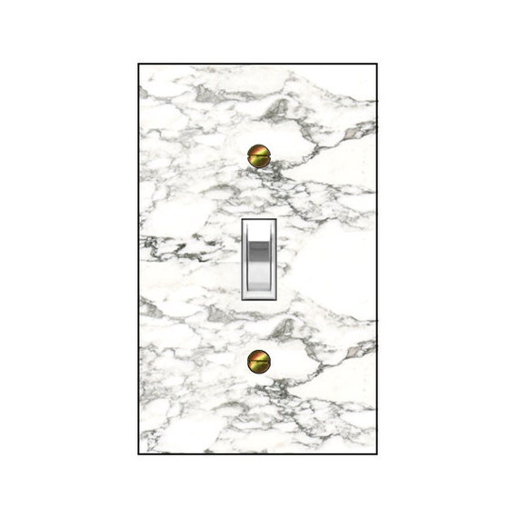 1728X Flat Image of Faux White Marble Gray Veins Marbling ~ Mrs Butler Unique Switchplate Cover ~ Use Drop Downs Below ~ See Black Marble