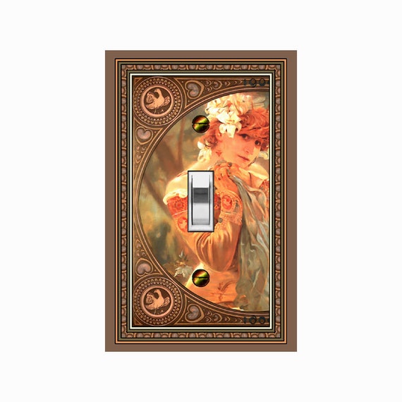 1433X Art Nouveau Mucha Sara Bernhard Hearts Birds Flowers ~ Mrs Butler Unique Switchplate Cover ~ Use Drop Down Box Below ~ See Many Muchas