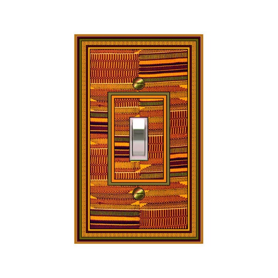 0417X Colorful FLAT Image of Hand-Woven African Cloth Rug Design ~ Mrs Butler Unique Switchplate Cover ~ Use Drop Down Boxes Below