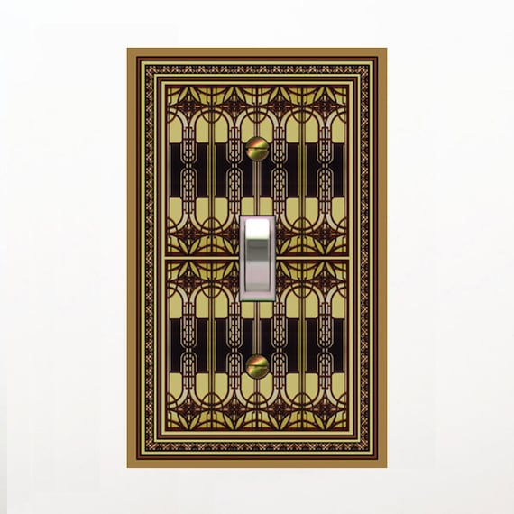 0430X Flat Image Intricate Mod Complex Faux Stained Glass Look ~ Mrs Butler Unique Switchplate Cover ~ Use Drop Down Boxes Below