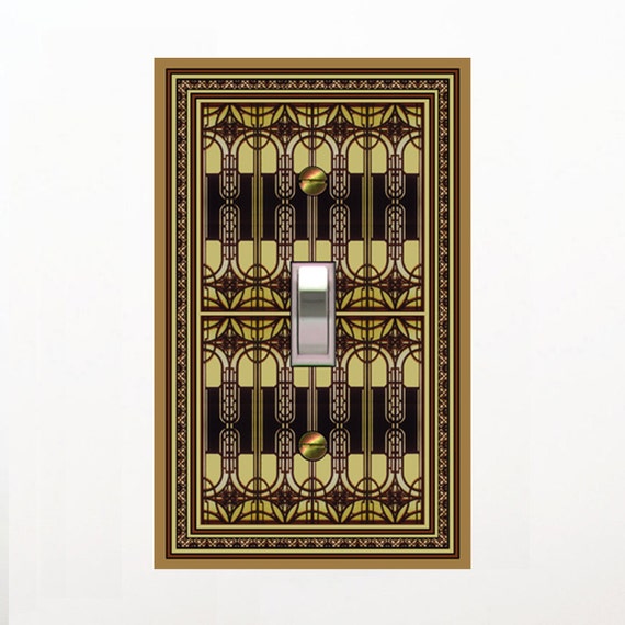 0430X Flat Image Intricate Mod Complex Faux Stained Glass Look ~ Mrs Butler Unique Switchplate Cover ~ Use Drop Down Boxes Below