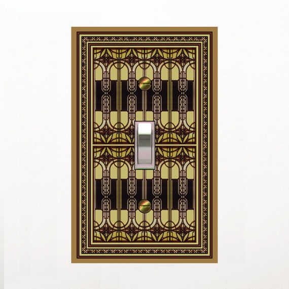 0430X Flat Image Intricate Mod Complex Faux Stained Glass Look ~ Mrs Butler Unique Switchplate Cover ~ Use Drop Down Boxes Below