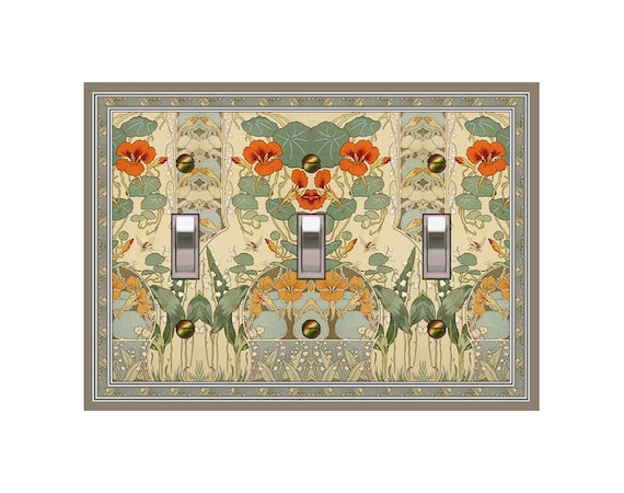 1484X Botanical Illustration Flowers Leaves and Bees Insects ~ Mrs Butler Unique Switchplate Cover ~ Use Drop Down Boxes Below