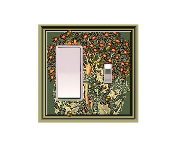 0520X Art Nouveau Morris Image Tree of Life Tapestry Woodpecker Birds Apples Fruit~ Mrs Butler Unique Switchplate Cover ~Use Drop Down Boxes
