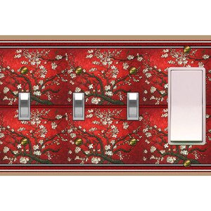 0649X Van Gogh Branches of Almond Tree in Blossom, Interpretation in Red Mrs Butler Unique Switchplate Cover Use Drop Down Boxes Below image 4