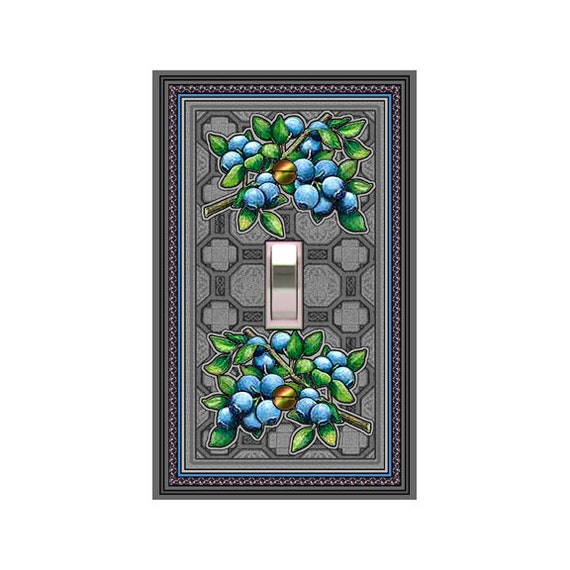 0609a - blueberries design - mrs butler switch plate covers -