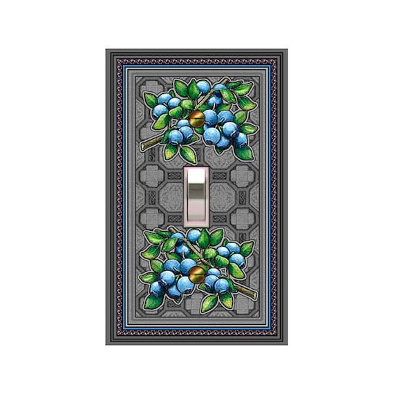 0609a - blueberries design - mrs butler switch plate covers -