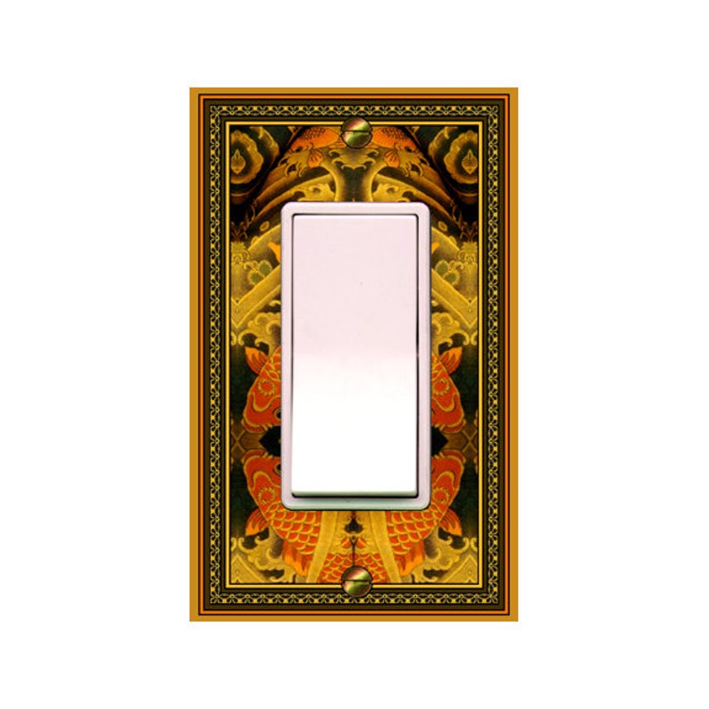 0240X Vibrant Image of Asian Inspired Lucky Feng Shui Carp Fish Tattoo ~ Mrs Butler Unique Switchplate ~ Use Drop Downs Below afbeelding 3