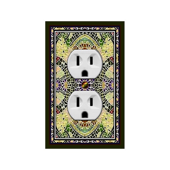 1414C Image of Intricate Bold Colorful Mosaic ~ Mrs Butler Unique Switchplate Cover ~ Use Drop Down Box Below