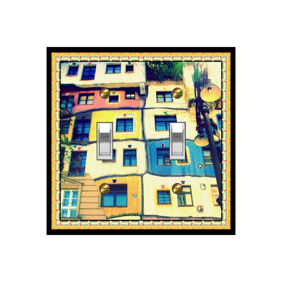 0268X Vienna Hundertwasser House Colorful City Street ~ Mrs Butler Unique Switchplate ~ Use Drop Downs ~ See Other Hundertwasser Designs