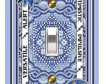 1209A Flat Image Sagittarius Astrology Design on Faux Quilt Background ~ Mrs Butler Unique Switchplates~ Use Drop Downs ~ See ALL Sun Signs